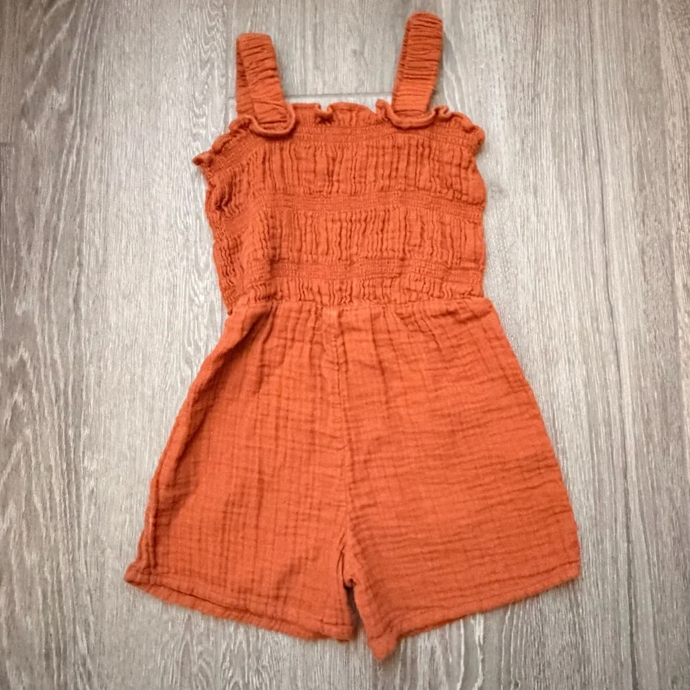 Old Navy Orange Rust Kids One-piece Romper 5T